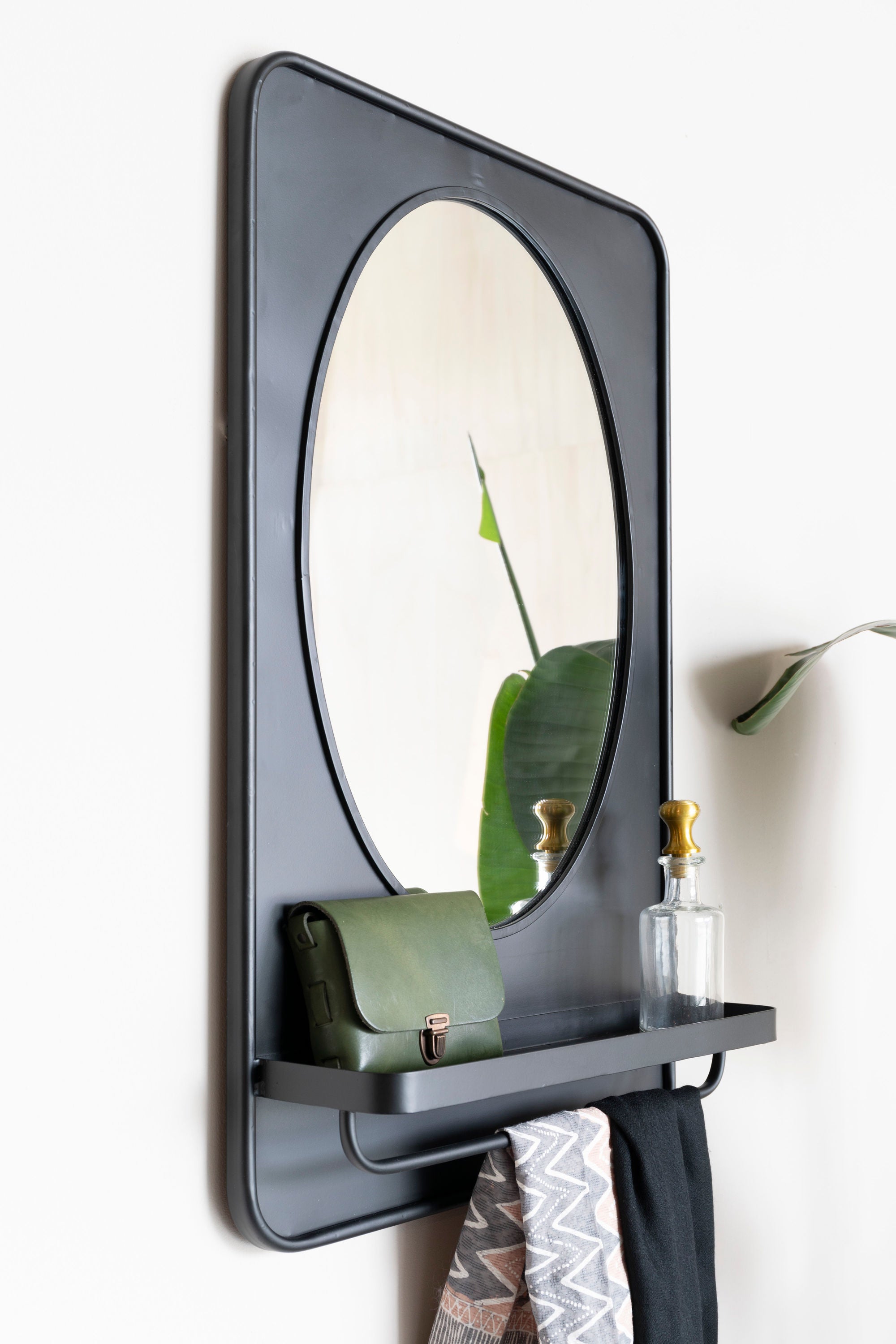 Pascal Black Shelf Wall Mirror Medium